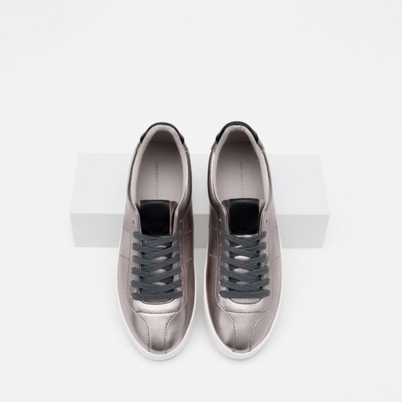 Zara Shiny Plimsolls, Sz 37 - Picture 2 of 14